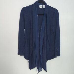 Zenergy by Chico's Blue Layered Open Front Cardigan Women's Size 0 / S
